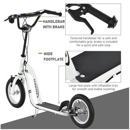 Dual Brakes 12" Metal frame Kick Scooter adjustable black