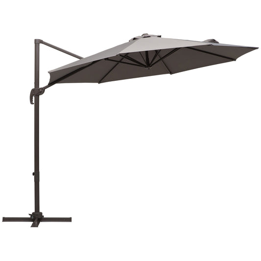 3m Cantilever Aluminium Frame Outdoor Garden Parasol Grey