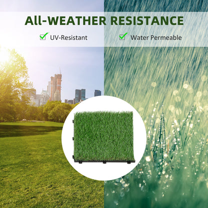 30 x 30cm Artificial Grass Turf with 25mm Pile Height Non-toxic Roll Grass Carpet Fake Grass Mat with Drainage Holes UV resistance for Indoor