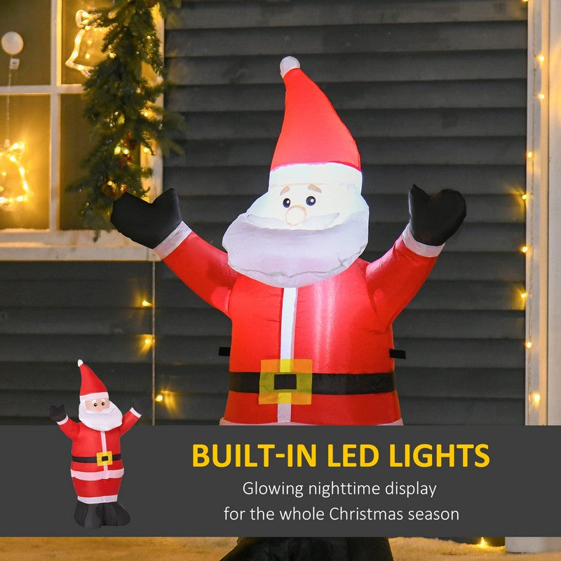 4 Foot Inflatable Christmas Santa Claus Xmas Decoration 3 LED Holiday Air Blown Yard Outdoor Décor-Red