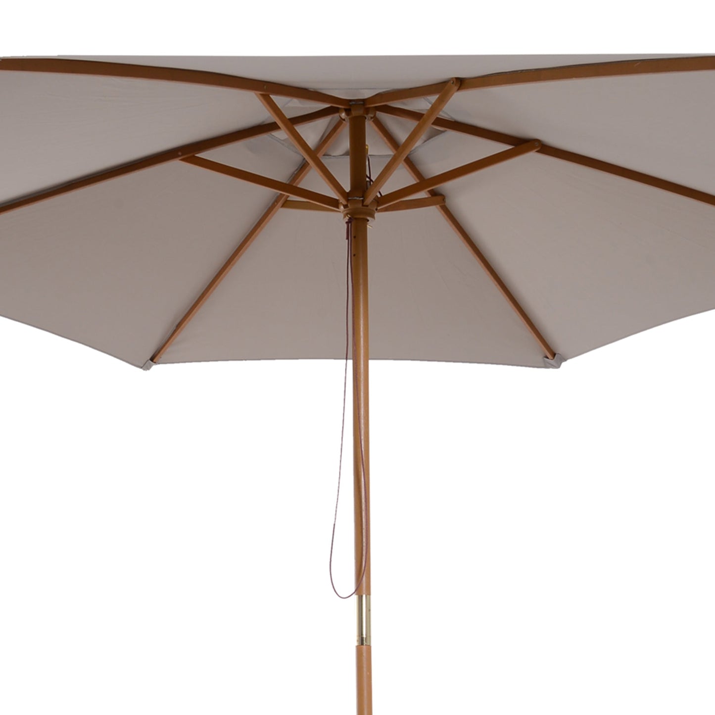 Outsunny 2.5M Wood Garden Parasol Sun Shade Patio Outdoor Wooden Umbrella Canopy Grey