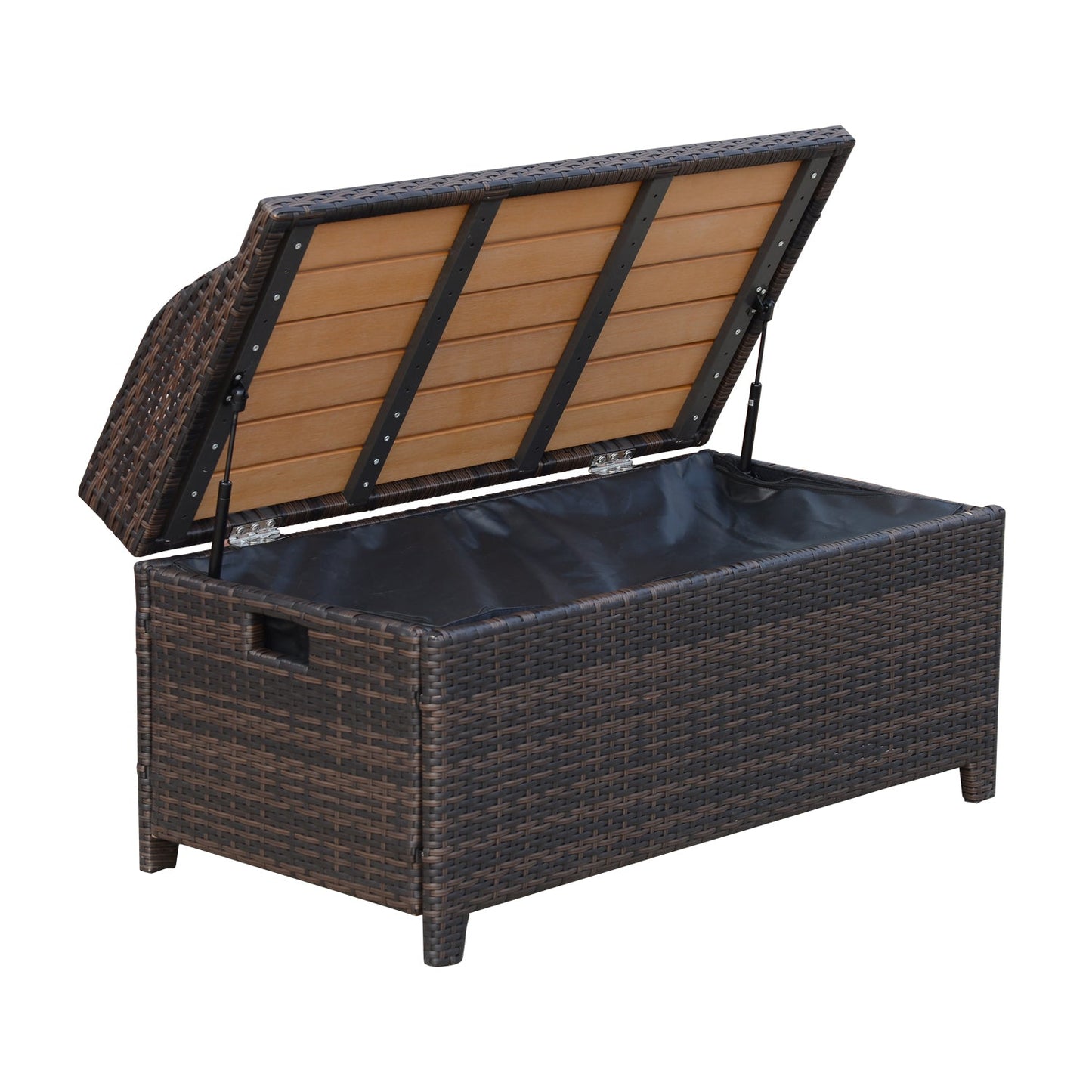 PE Rattan Outdoor Storage Benches