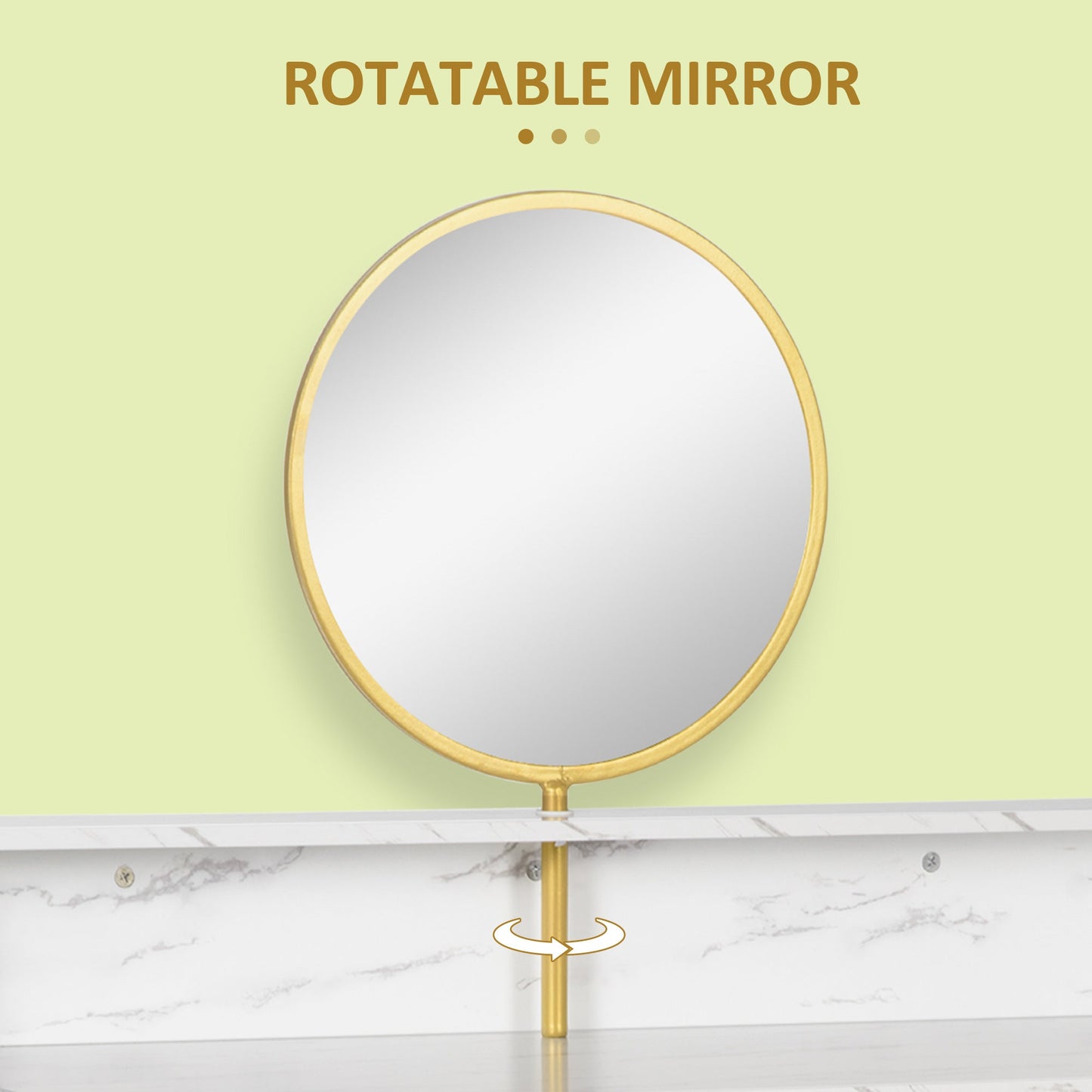 Modern Dressing Table with Round Mirror