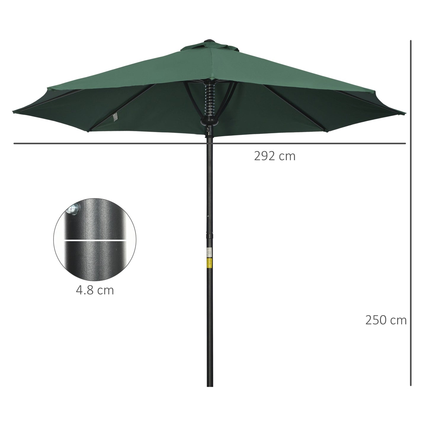 Outsunny Garden 3(M) Parasol Umbrella