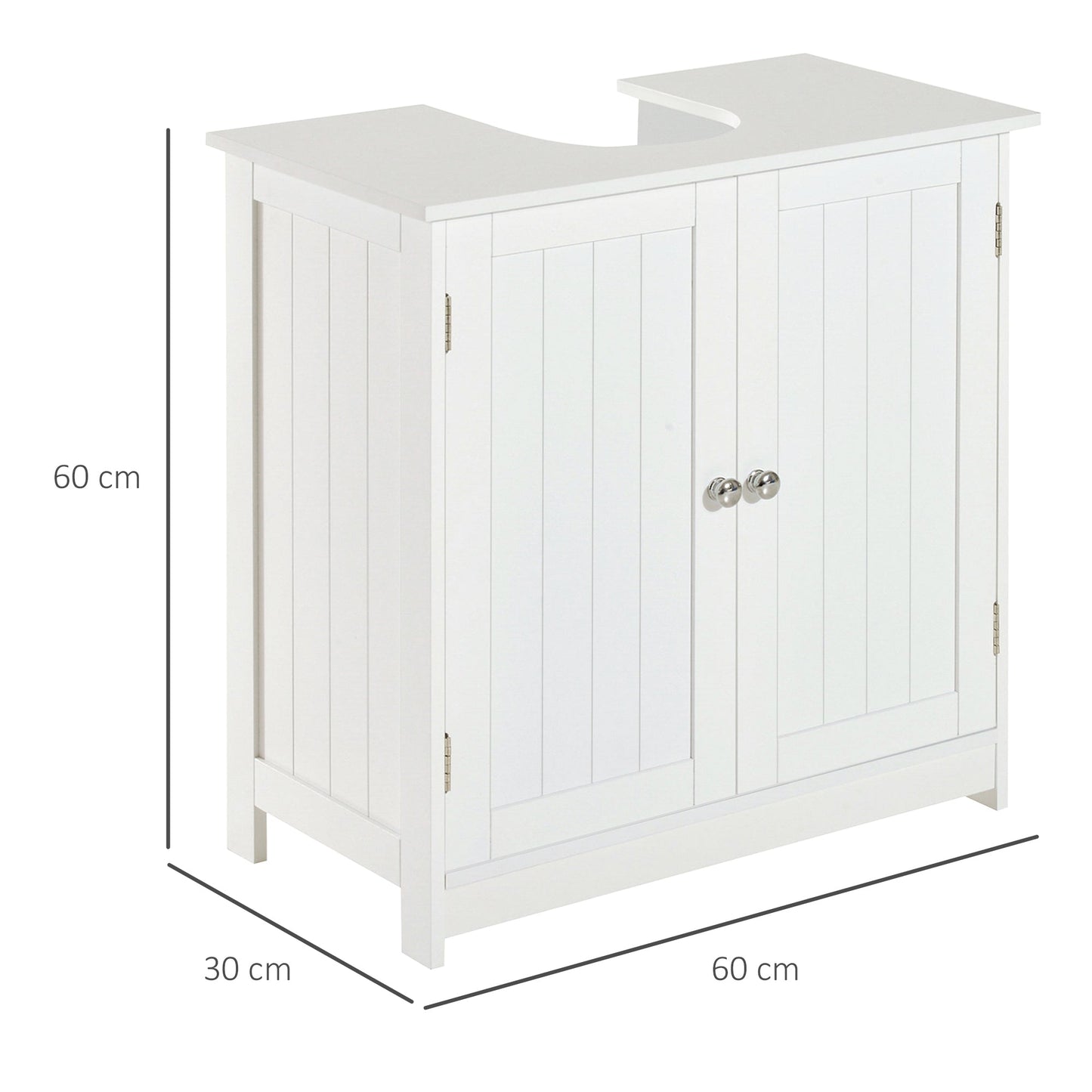 60Lx30Wx60H cm Sink Base Cabinet-White