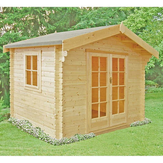 Shire Shire Dalby 7' 10" x 7' 10" Apex Log Cabin - Premium 28mm Cladding Tongue & Groove