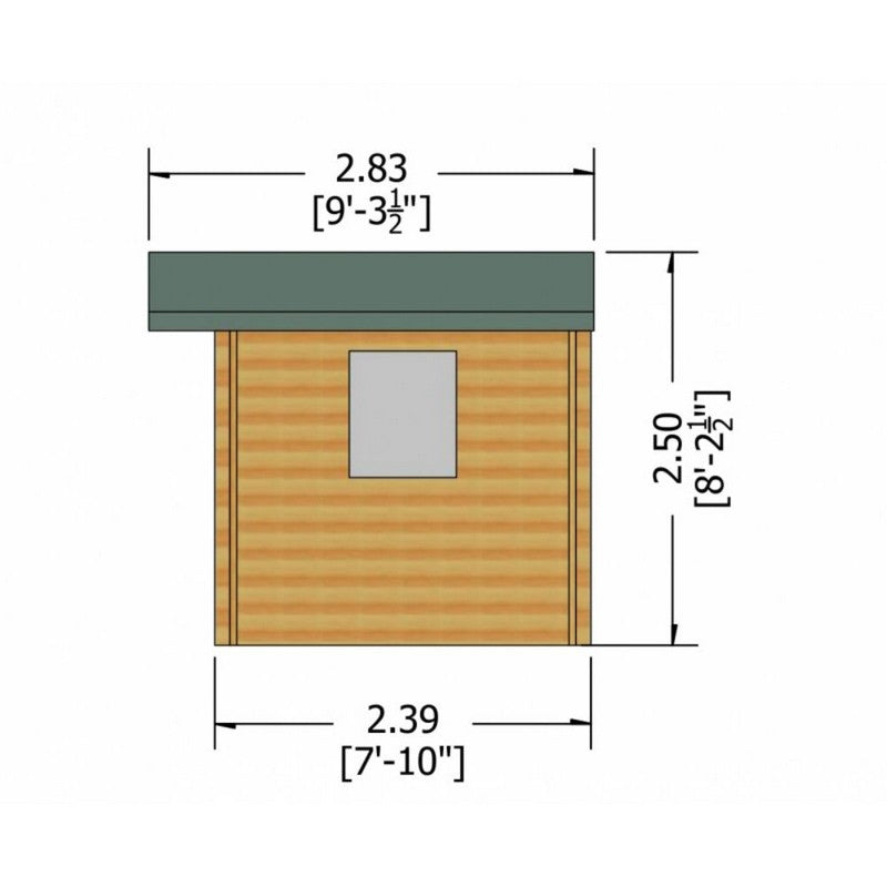 Shire Shire Dalby 7' 10" x 7' 10" Apex Log Cabin - Premium 28mm Cladding Tongue & Groove