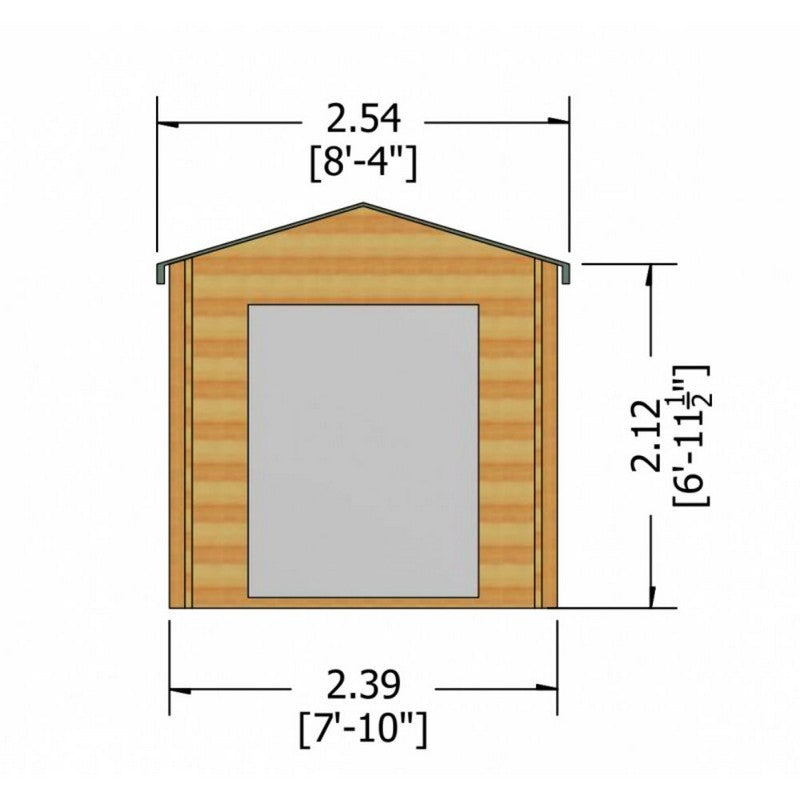 Shire Shire Dalby 7' 10" x 7' 10" Apex Log Cabin - Premium 34mm Cladding Tongue & Groove