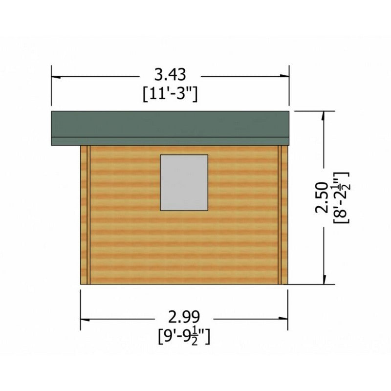 Shire Shire Dalby 7' 10" x 9' 9" Apex Log Cabin - Premium 70mm Cladding Tongue & Groove