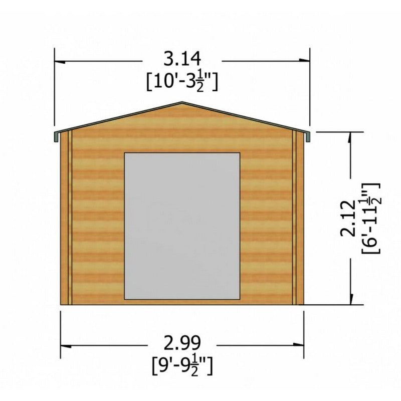 Shire Shire Dalby 9' 9" x 9' 9" Apex Log Cabin - Premium 34mm Cladding Tongue & Groove