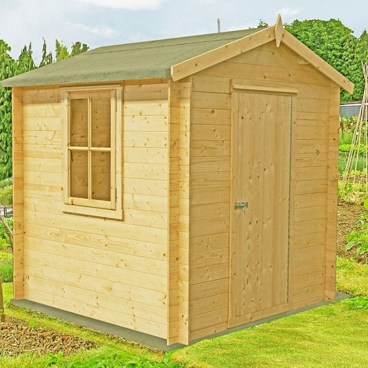 Shire Shire Danbury 7' 4" x 6' 11" Apex Log Cabin - Premium 19mm Cladding Log Clad