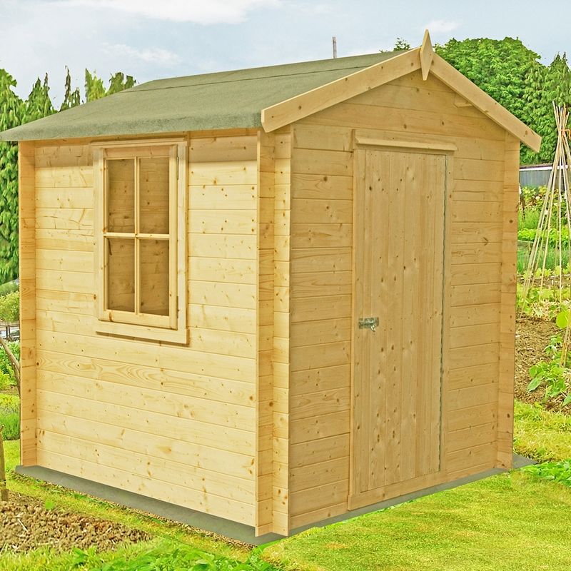 Shire Shire Danbury 8' 3" x 7' 11" Apex Log Cabin - Premium 19mm Cladding Log Clad