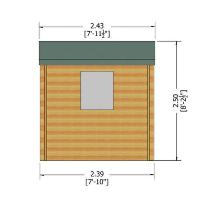 Shire Shire Danbury 8' 3" x 7' 11" Apex Log Cabin - Premium 19mm Cladding Log Clad