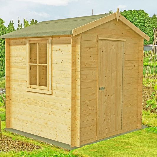 Shire Shire Danbury 9' 3" x 8' 11" Apex Log Cabin - Premium 19mm Cladding Log Clad