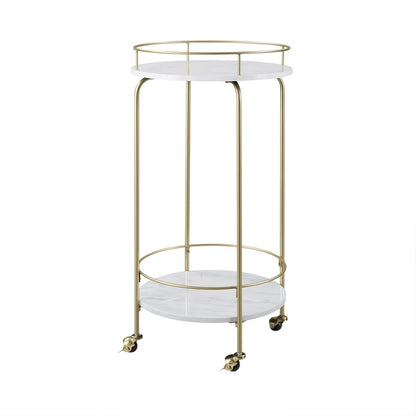 Norfolk Furniture Deco Circular Bar Cart Gold 1 Shelf