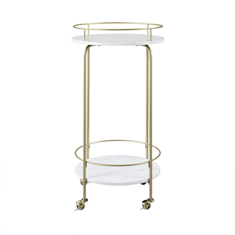 Norfolk Furniture Deco Circular Bar Cart Gold 1 Shelf