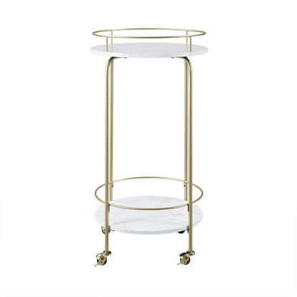 Norfolk Furniture Deco Circular Bar Cart Gold 1 Shelf