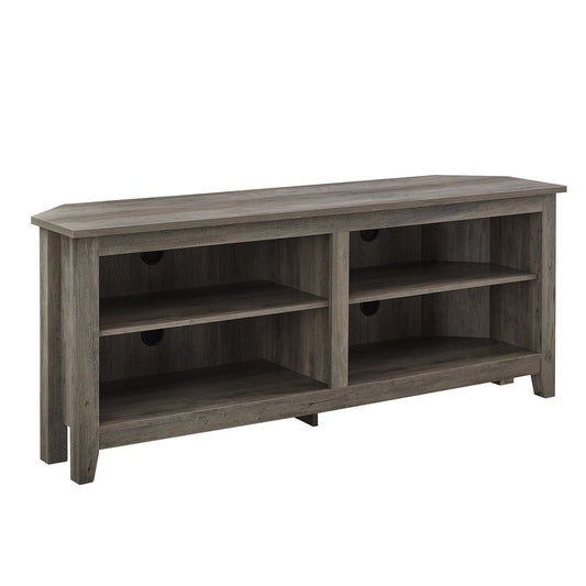 Norfolk Furniture Rustic Corner TV Unit Grey Brown 4 Shelves