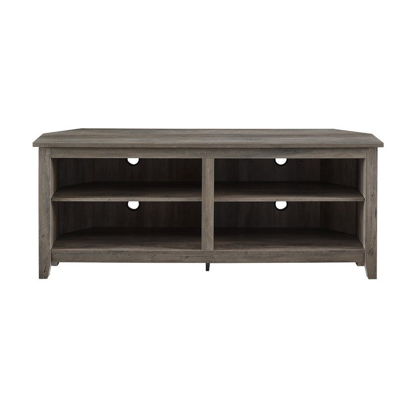 Norfolk Furniture Rustic Corner TV Unit Grey Brown 4 Shelves