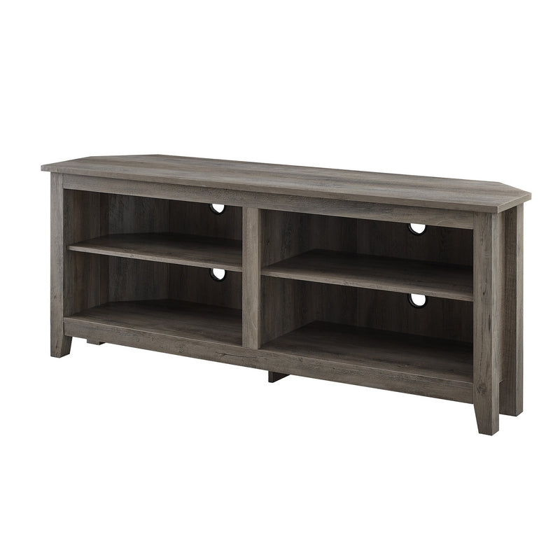 Norfolk Furniture Rustic Corner TV Unit Grey Brown 4 Shelves