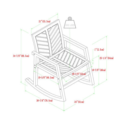 Norfolk Furniture Chevron Rocking Chair Wood Grey