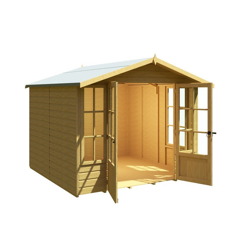 Shire Delmora 7' 7" x 7' 10" Apex Summerhouse - Premium Dip Treated Shiplap