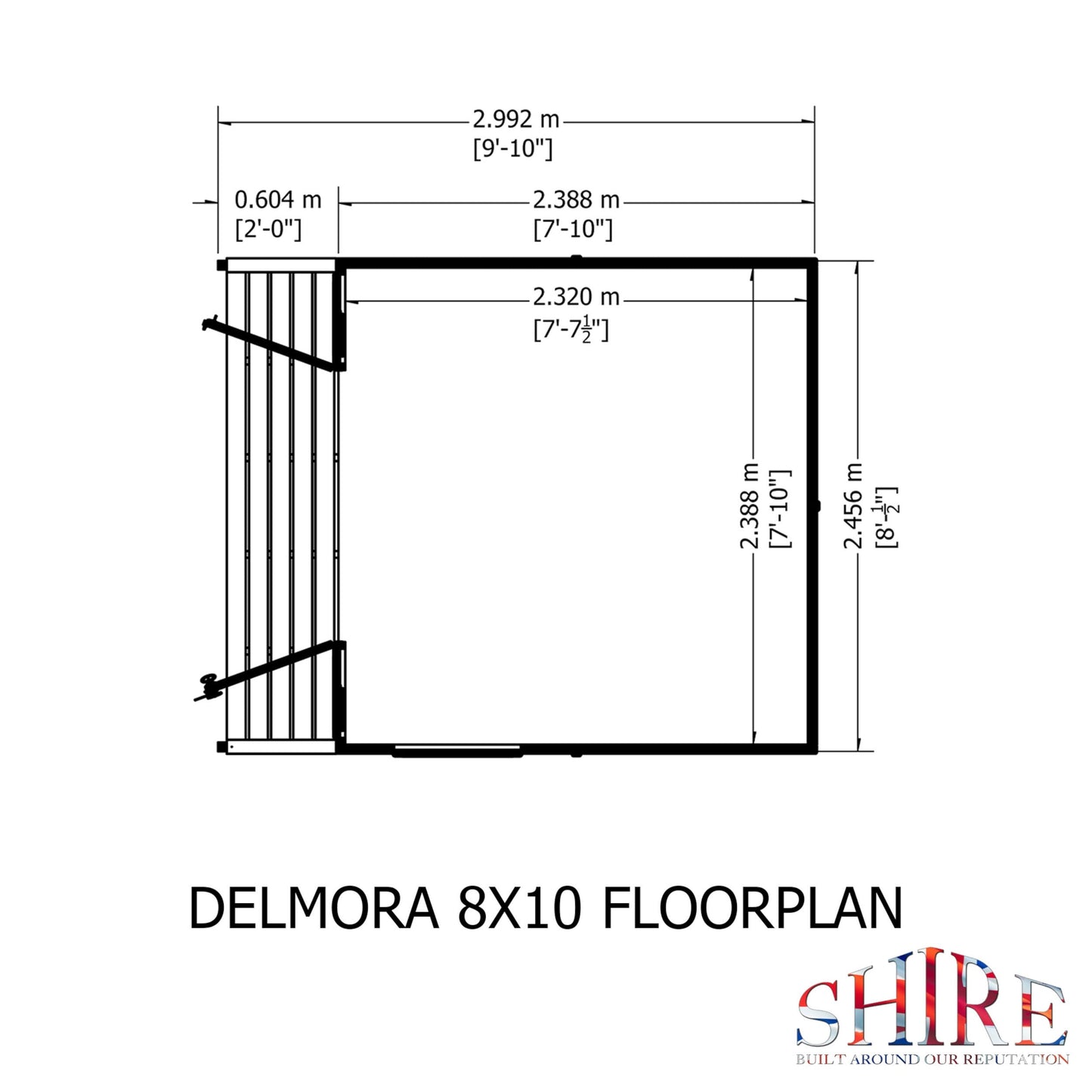 Shire Delmora 10' x 8' 6" Apex Summerhouse - Premium Dip Treated Shiplap