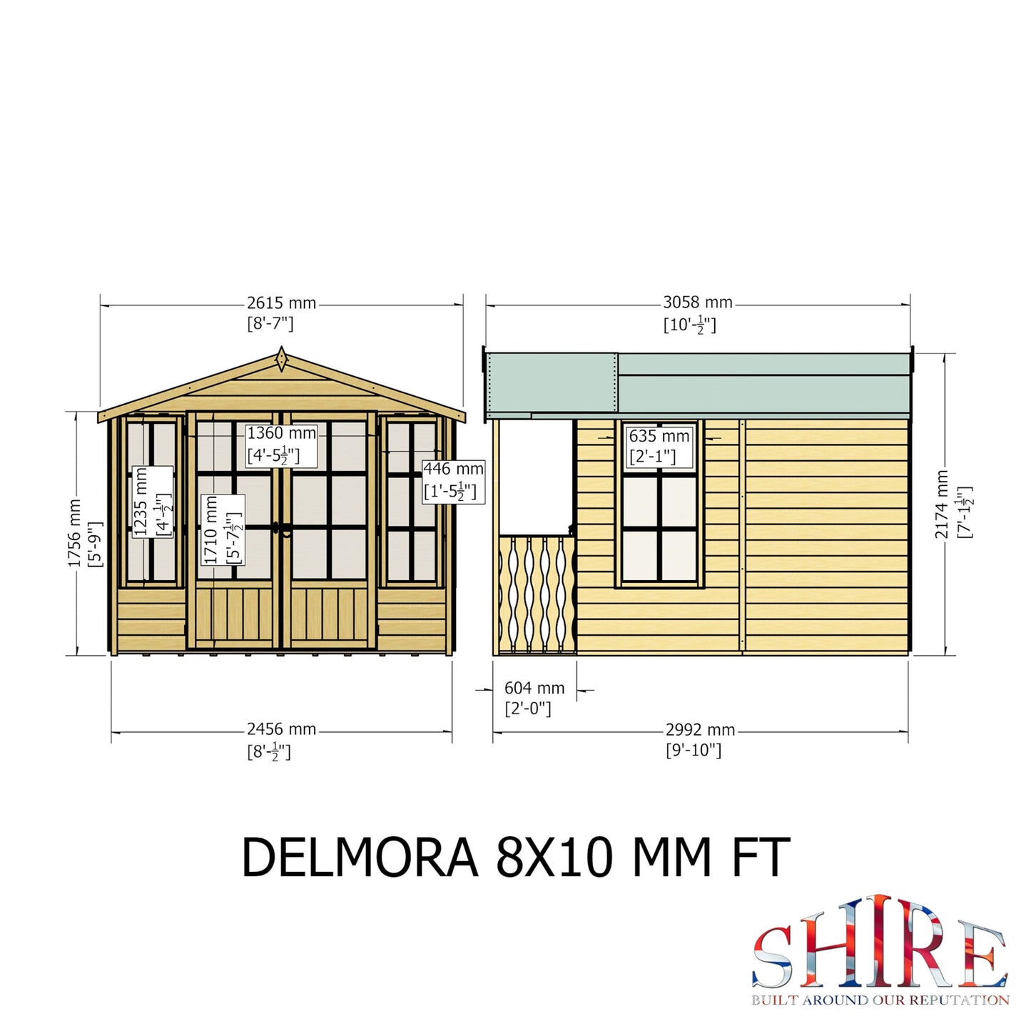 Shire Delmora 10' x 8' 6" Apex Summerhouse - Premium Dip Treated Shiplap