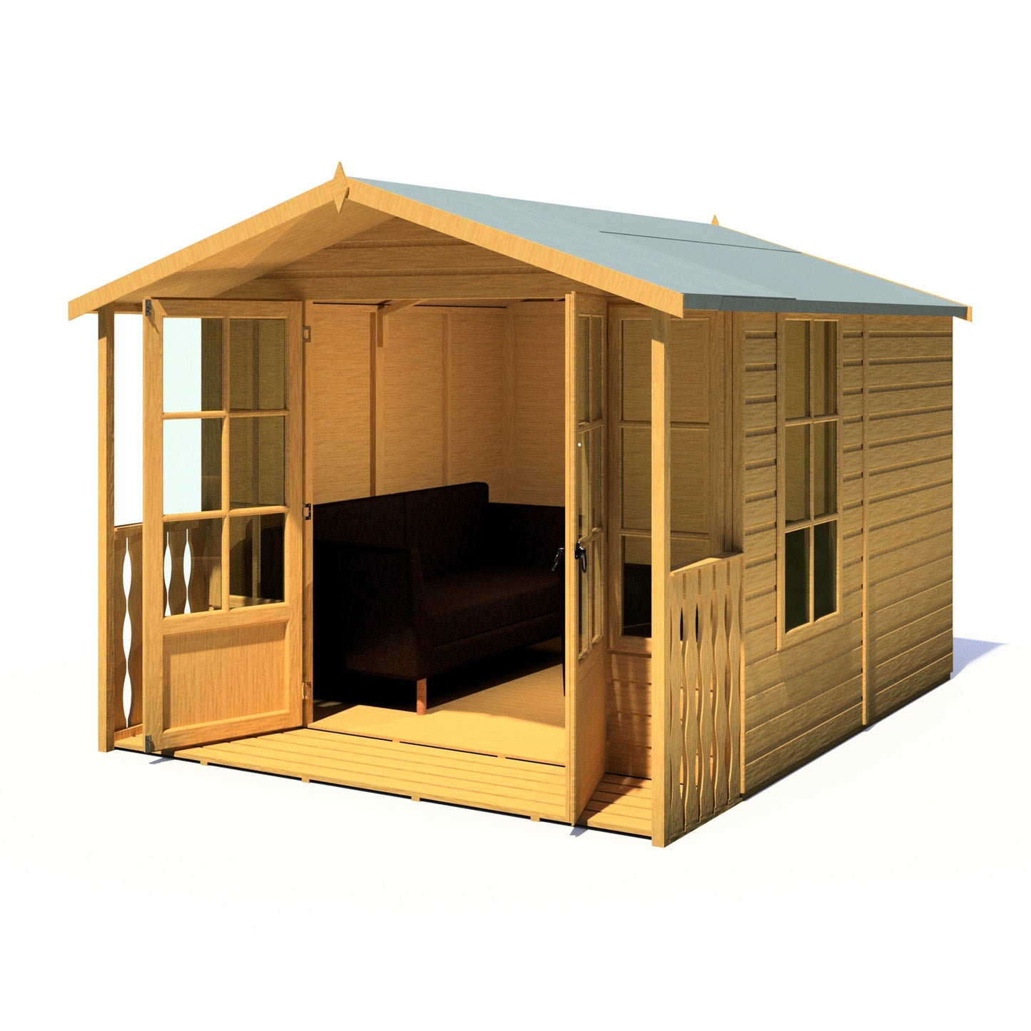 Shire Delmora 10' x 8' 6" Apex Summerhouse - Premium Dip Treated Shiplap