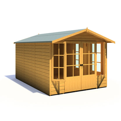 Shire Delmora 11' 6" x 7' 10" Apex Summerhouse - Premium Dip Treated Shiplap