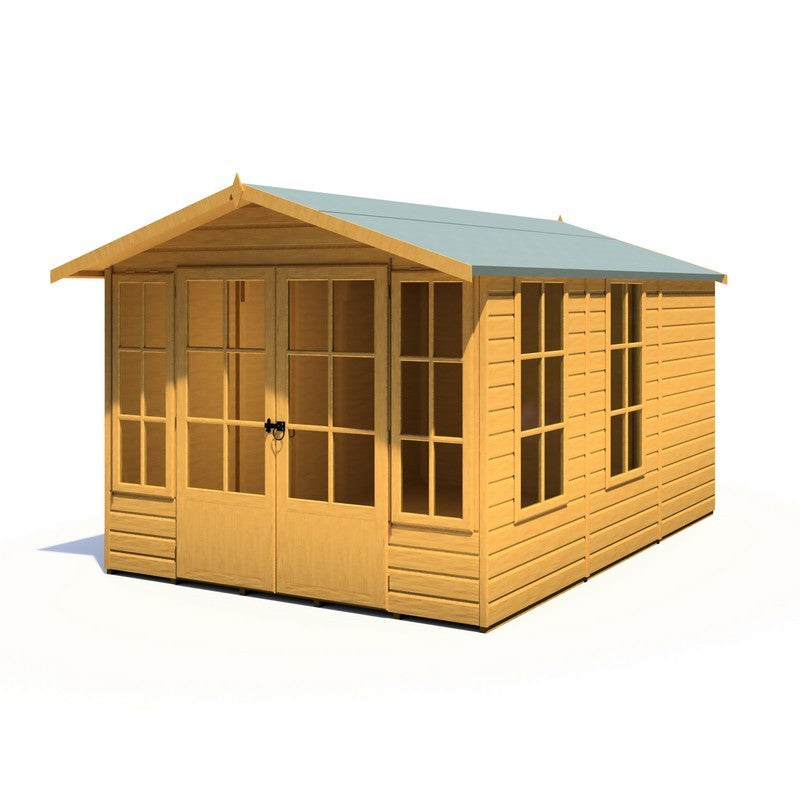 Shire Delmora 11' 6" x 7' 10" Apex Summerhouse - Premium Dip Treated Shiplap