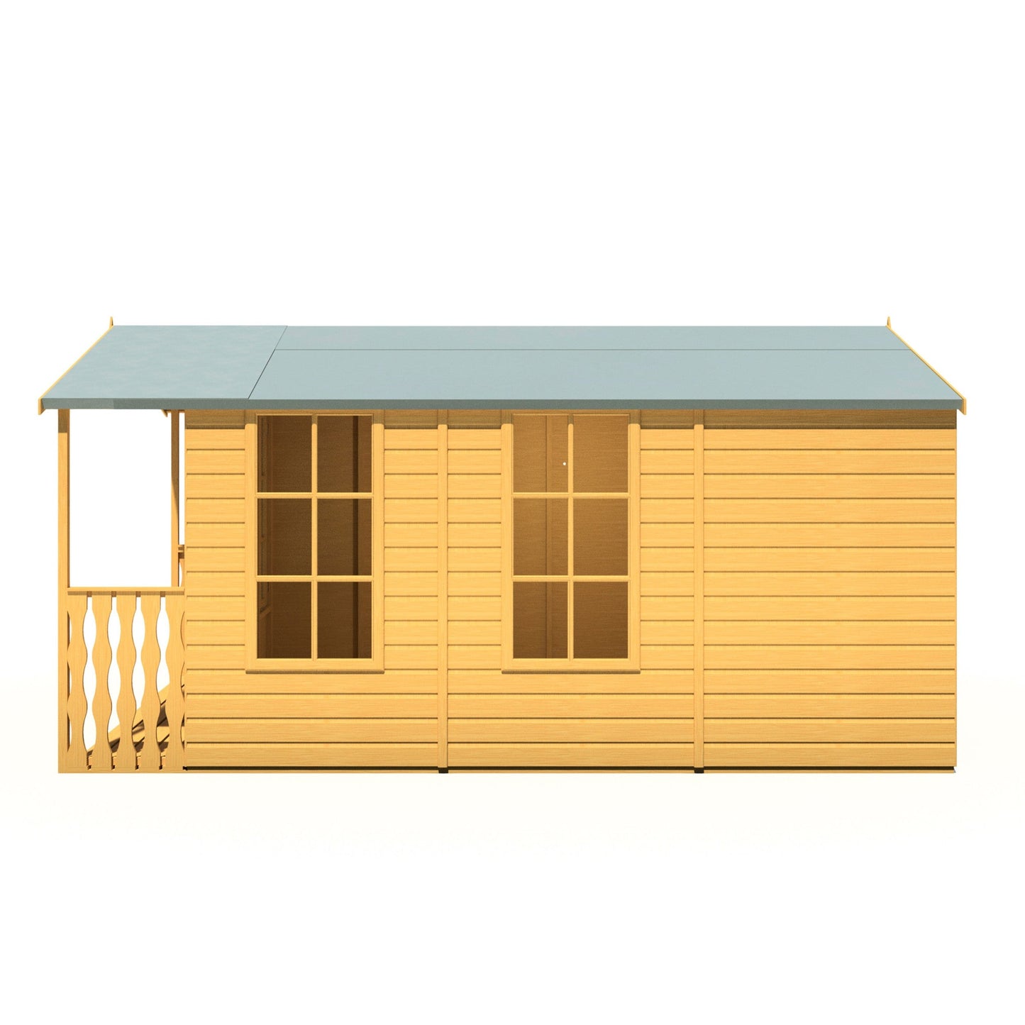 Shire Delmora 13' 11" x 8' 6" Apex Summerhouse - Premium Dip Treated Shiplap