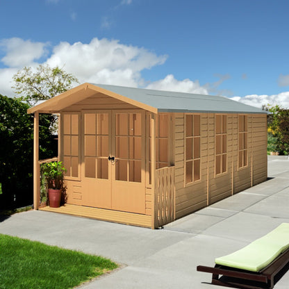 Shire Delmora 0' 2" x 8' 6" Apex Summerhouse - Premium Dip Treated Shiplap