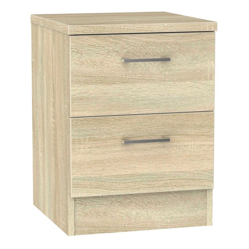 Swift Elmsett Slim Bedside Table Natural 2 Drawers