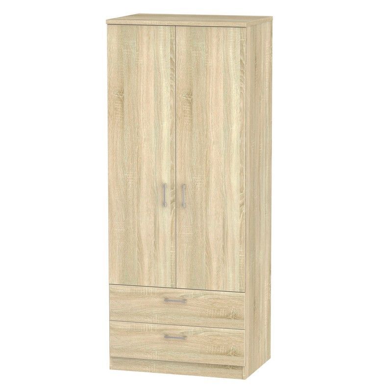 Swift Elmsett Tall Wardrobe Natural 2 Doors 2 Drawers