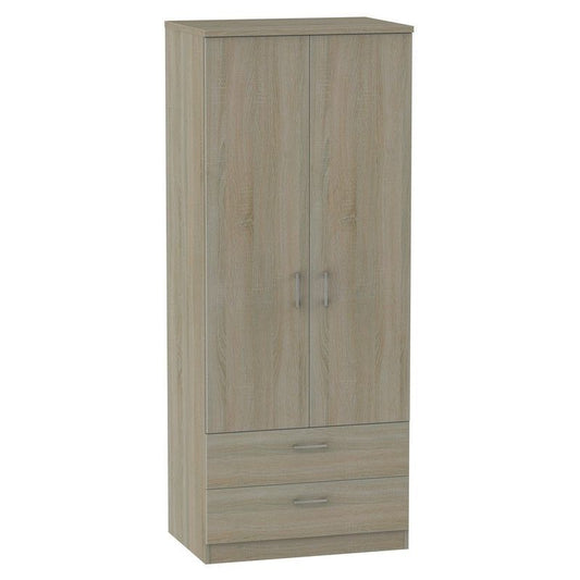 Swift Elmsett Tall Wardrobe Brown 2 Doors 2 Drawers