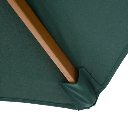 2.5m Wooden Garden Patio Parasol Umbrella-Dark Green