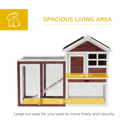 PawHut 2 Tier Rabbit Hutch Outdoor