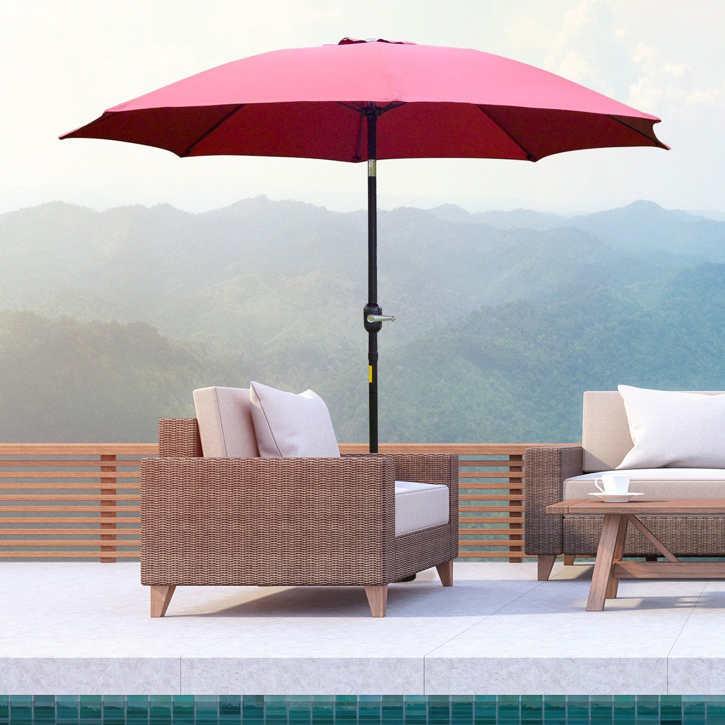 2.6M Umbrella Parasol-Red