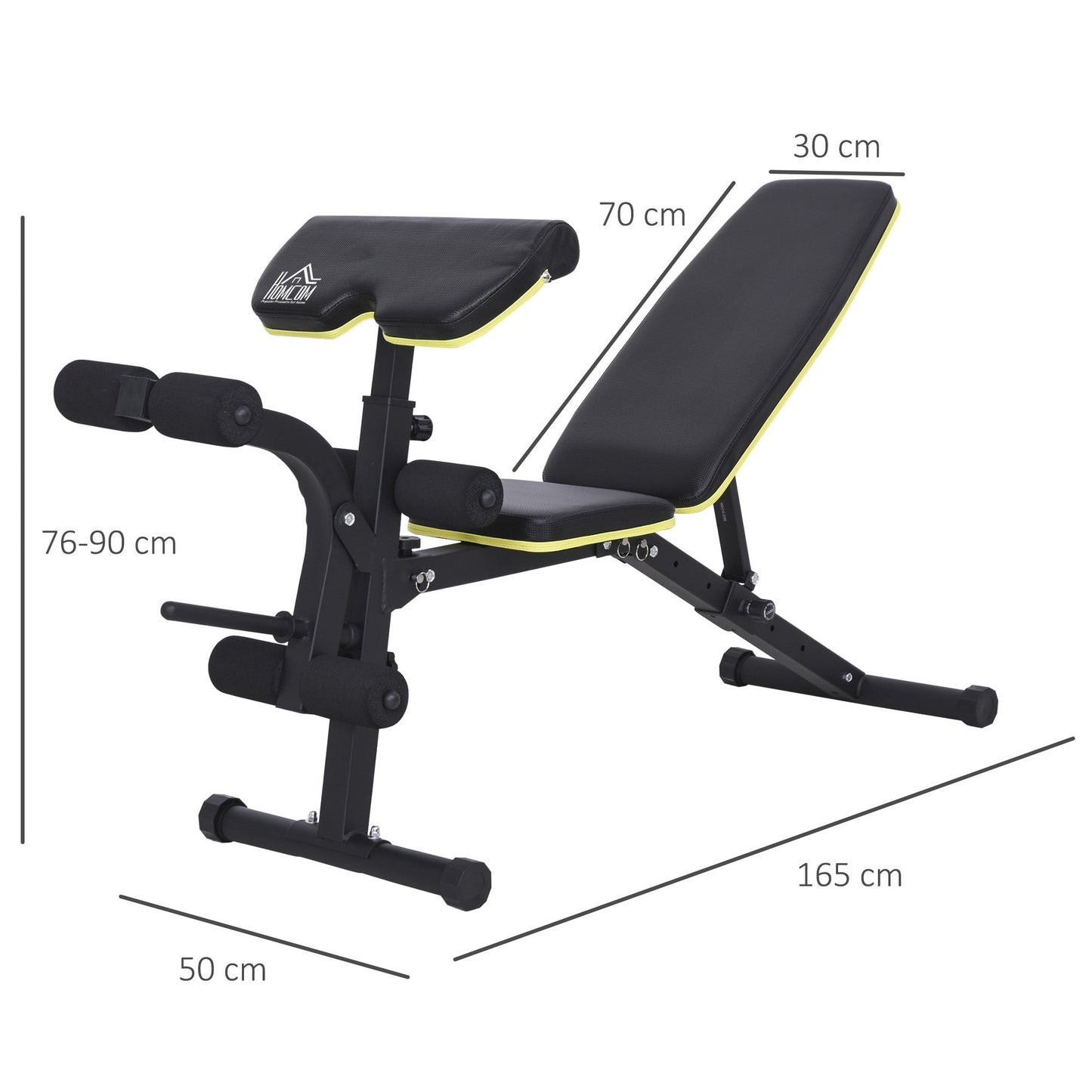 PVC Upholstered Steel Sit-Up/Dumbbell Duo Bench Black