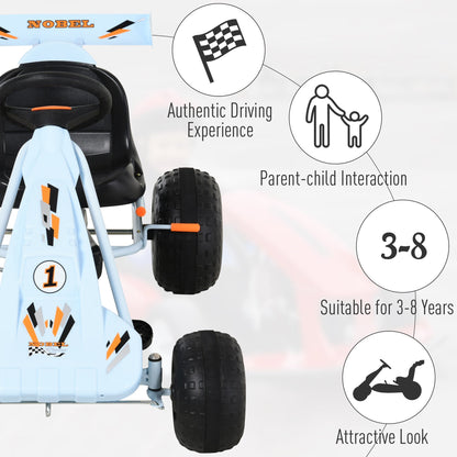 Kids Adjustable Seat PP Pedal Go-Kart Blue/Orange