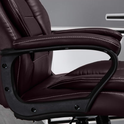 Vinsetto High Back Executive Office Chair 6- Point Vibration Massage Extra Padded Swivel Ergonomic Tilt Desk Seat Brown