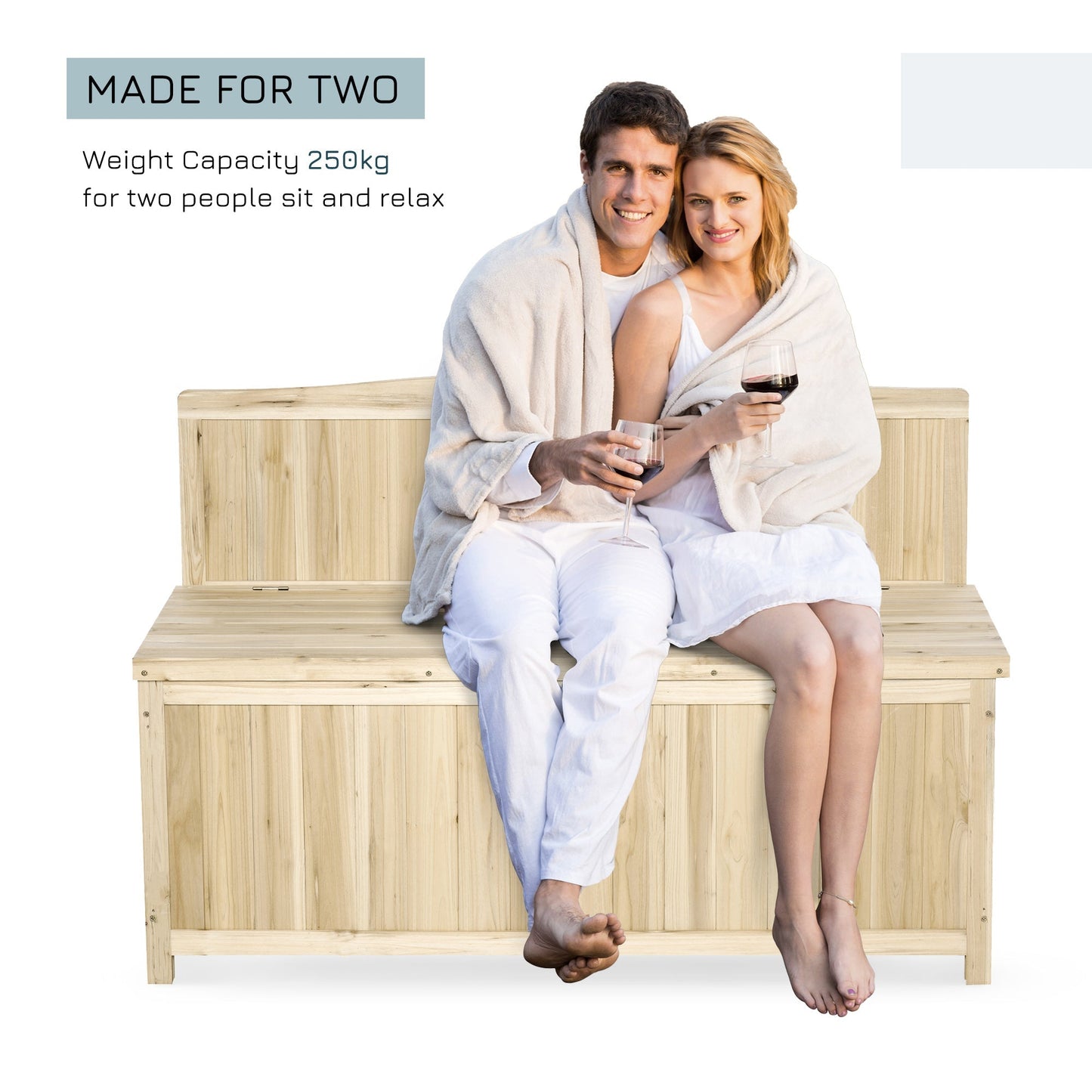 Wood Storage Bench for Patio Furniture