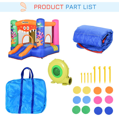 Bouncy Castle Inflatable Basket Trampoline Slide Monster Design 180 x 250 x 175 CM