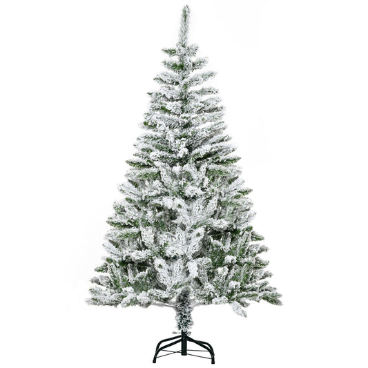 5' Snow Flocked Artificial Christmas Tree Xmas Pine Tree with Realistic Branches