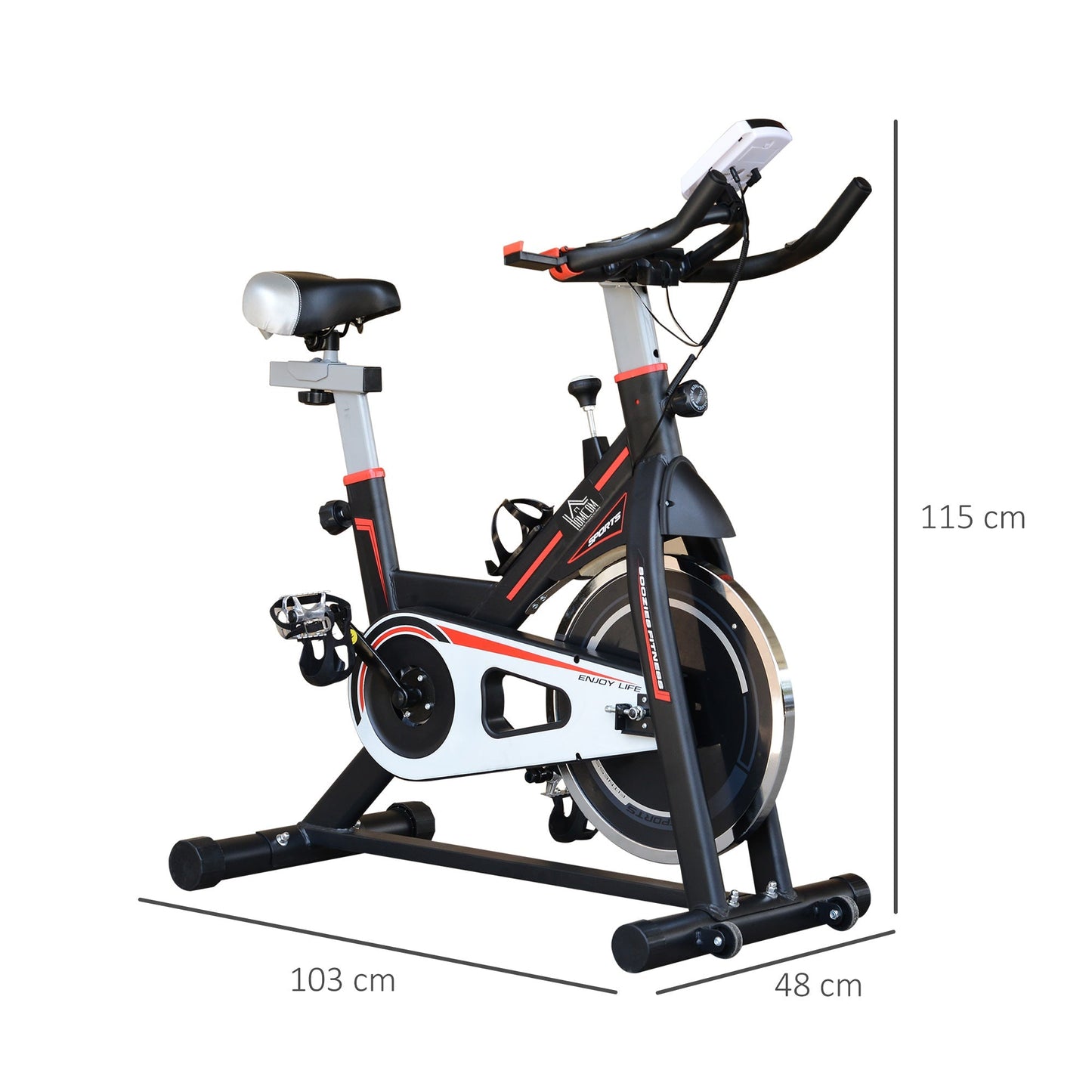 Belt-Driven Exercise Bike Home Fitness Trainer W/ Adjustable Resistance