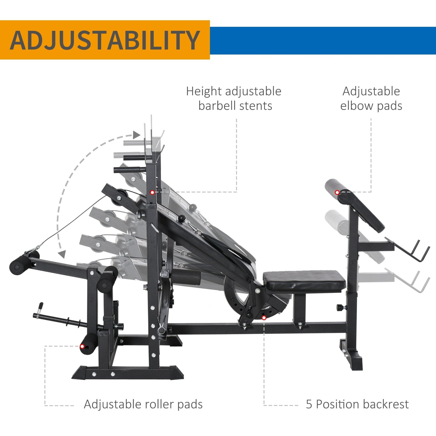 Multi-Exercise Full-Body Weight Rack with Bench Press