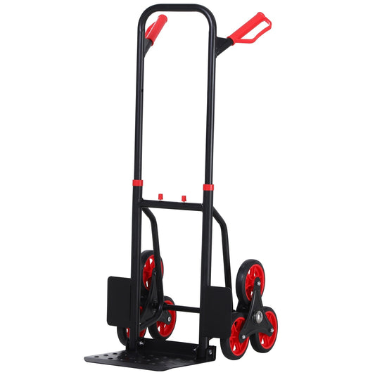 DURHAND Steel Climbing Stairs Trolley Hand Trucks 6-Wheels Foldable Load Cart 120kg