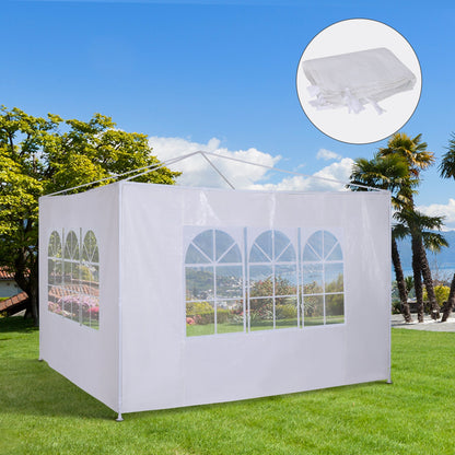 3 Meters Gazebo Side Panels Canopy Marquee Replacement Exchangeable Side Panel Walls White