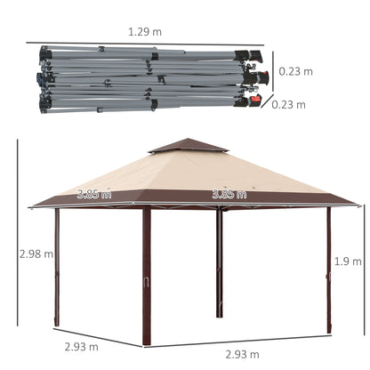 4 x 4m Pop-up Gazebo Double Roof Canopy Tent with UV Proof